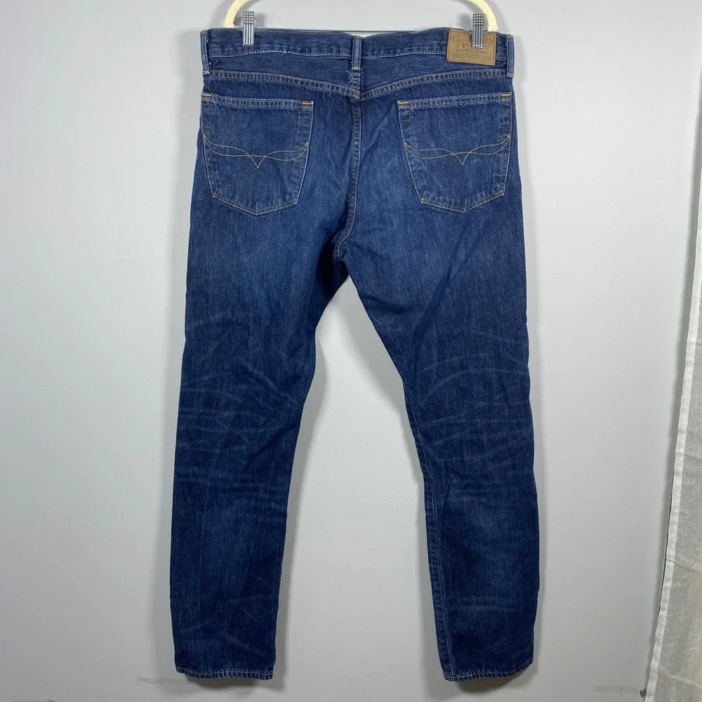 Polo Ralph Lauren Varick‎ Slim Straight Leg Jeans Mens 36x34 Dark Wash Blue